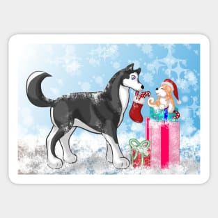 Christmas Doggies Sticker